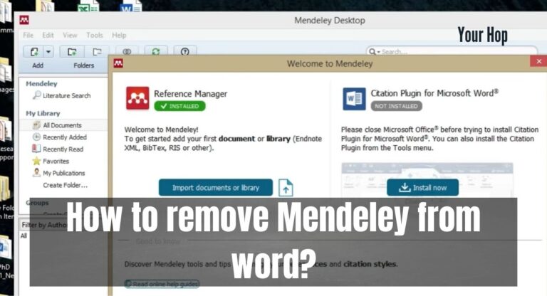 How to remove Mendeley from word