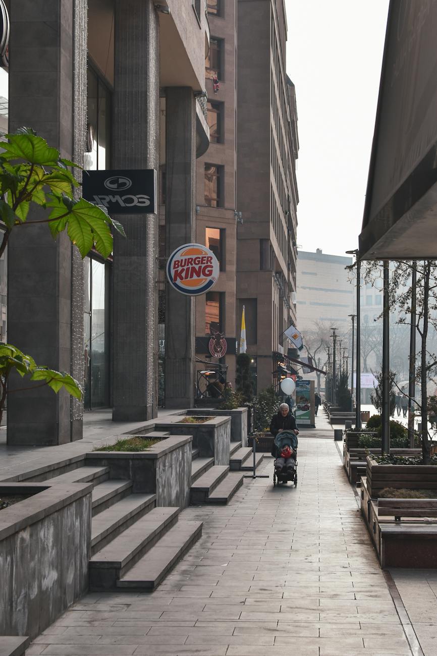 burger king logo by pavement in city downtown