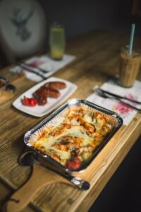 baked casserole on table