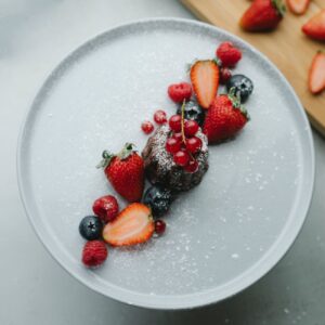 baked sweet dessert on plate