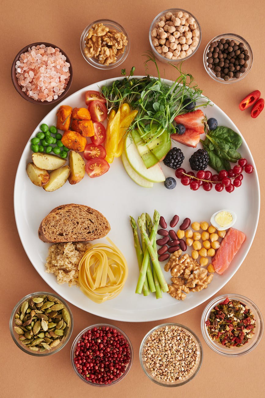 flatlay of assorted nutritious food